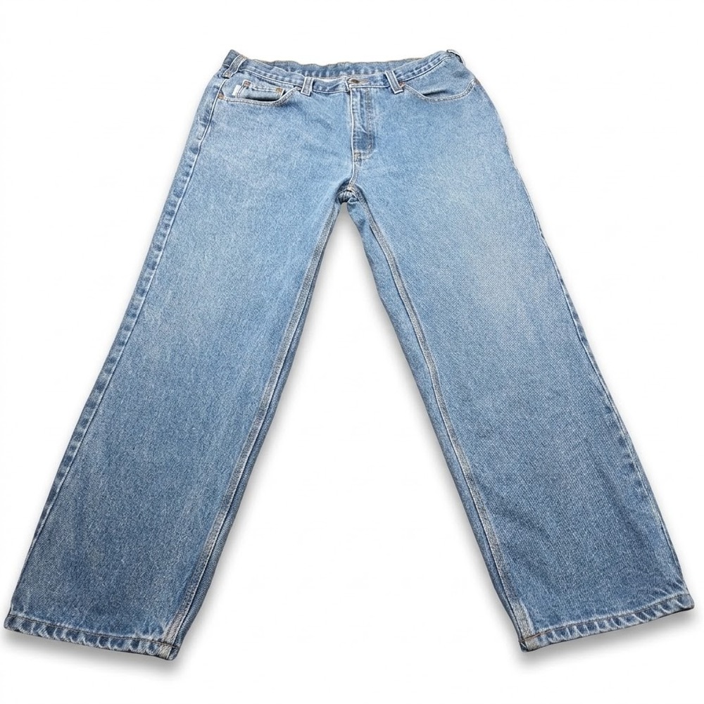 Carhartt B460 DVB Relaxed Fit Denim Blue Jeans Mens 38x30 Light Stonewash Work